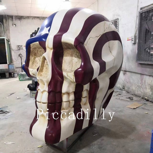 home decoration colored drawing  large fiberglass  Skeleton sculpture for  sale