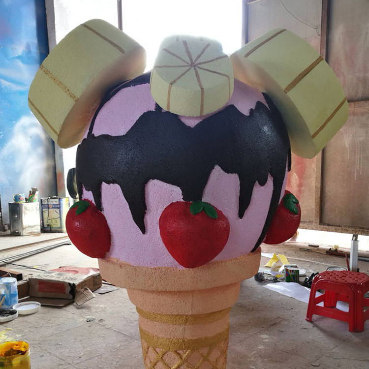 China manufacturer shop art ornaments decoration giant ice cream cone sculpture