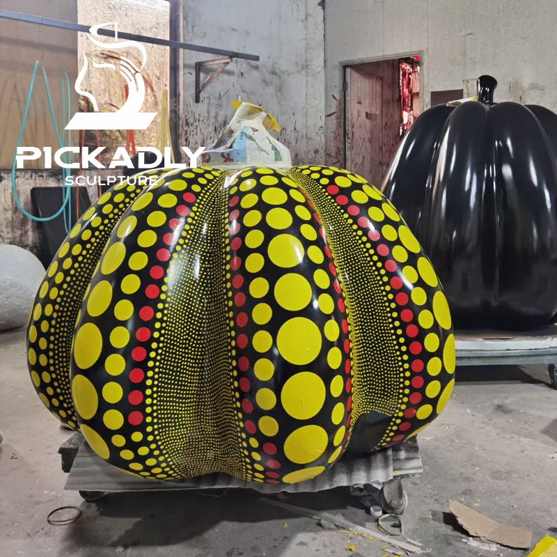 High Quality popular Outdoor Garden Colorful giant fiberglass pumpkin sculpture for sale