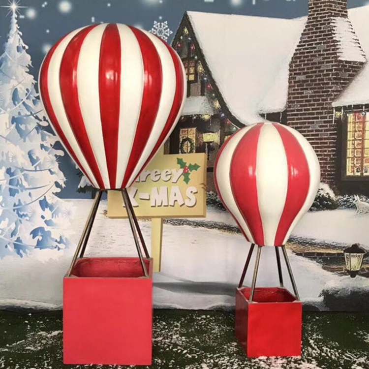 China Manufactory fiberglass hot air balloon statue for mall store outdoor decoration