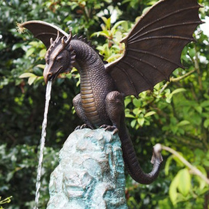 customized outdoor decoration large animal dragon fountain bronze sculpture