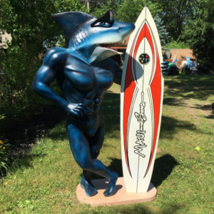 Outdoor Decoration garden Sculpture  Fiberglass Shark Man Statu  for sale