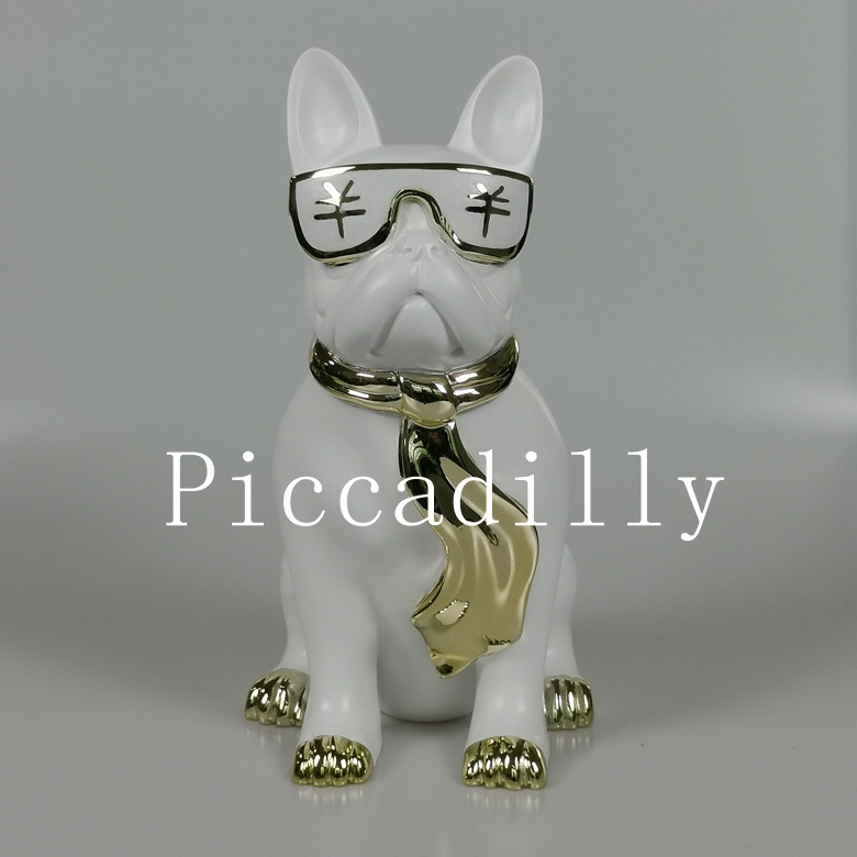 High Quality pop art home decoration resin animal  Fiberglass  french bulldog sculpture dog figurine