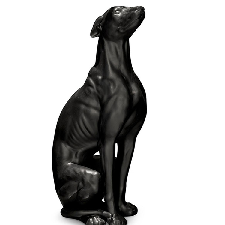 Outdoor garden decoration metal life size great greyhound dane sculpture cast bronze dog