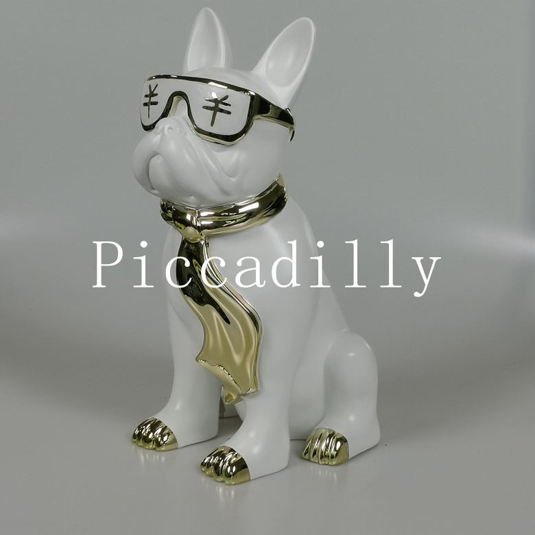 High Quality pop art home decoration resin animal  Fiberglass  french bulldog sculpture dog figurine