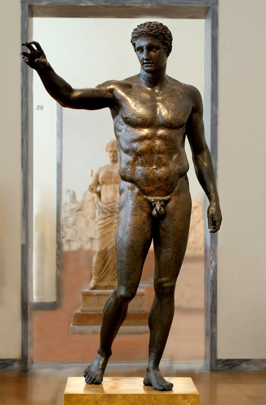 famous  reproduction sculpture  Metal Craft Brass Life size  man bronze Greek statue