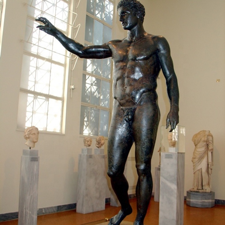 famous  reproduction sculpture  Metal Craft Brass Life size  man bronze Greek statue