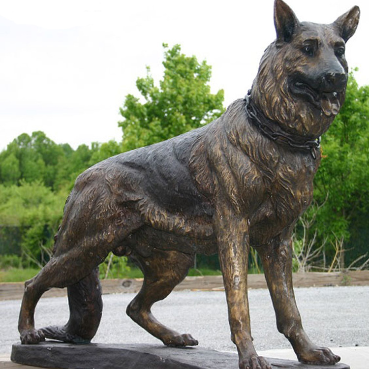 Factory custom Bronze German Shepherd Military Dog Memorial Statue