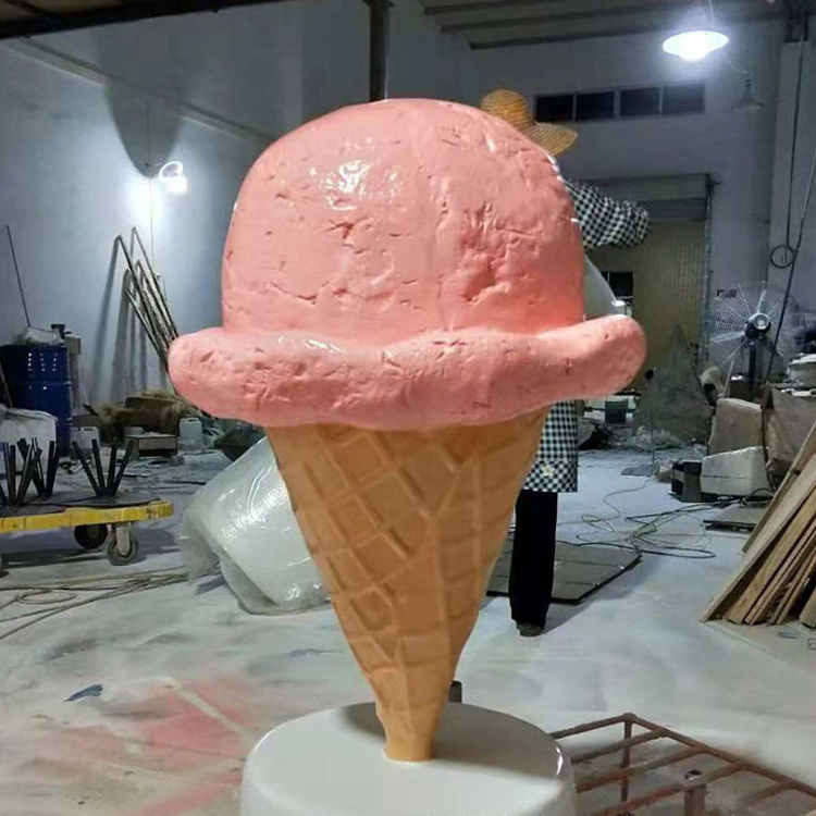 China manufacturer shop art ornaments decoration giant ice cream cone sculpture