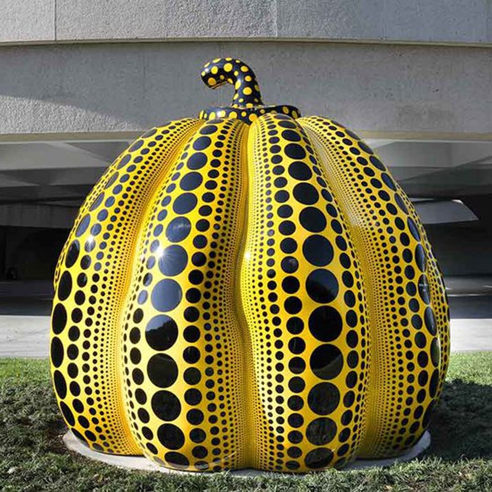 modern art outdoor decoration Fiberglass  large pumpkin  sculpture for sale