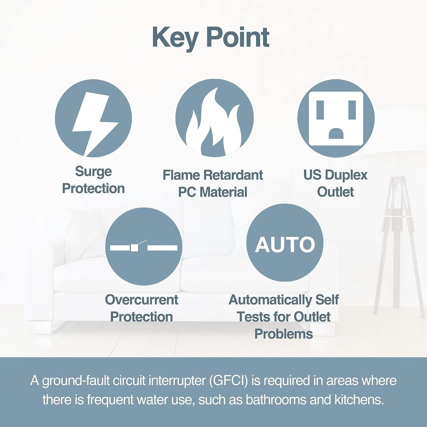 Multiple Design Deer Town Outlet Cover 2-Gang GFCI + Outlet 2 USB 125V 20A Made From Durable Material