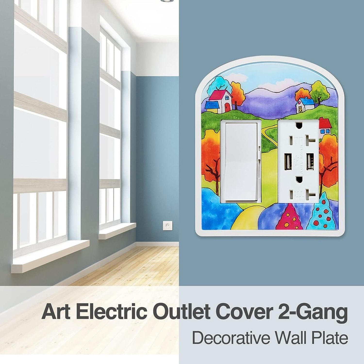 High End Baby Safety Outlet Cover With Road Town Art Design Resistance To Strong Impacts And Abrasion