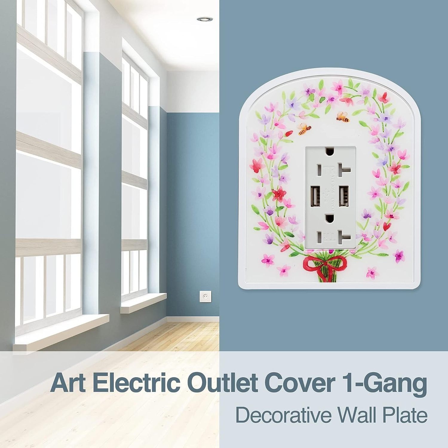 Best Quality Tamper Resistant Fancy Outlet Cover Wall Plate With Bee Art Design For Home Decor