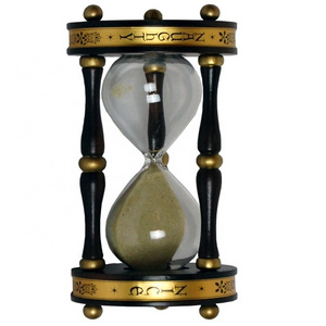 Vintage Style Wooden or Brass Hourglass Sand Timer,  Promotional Hourglass for School Office Home Decoration with Your Name Logo