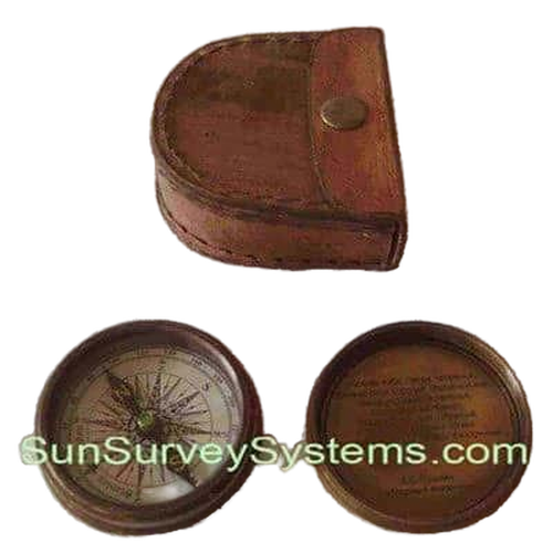 Beautiful Decorative & Gift Brass Nautical Compass in Box, Brass Compass, Compass in Leather Case with Your Name Logo