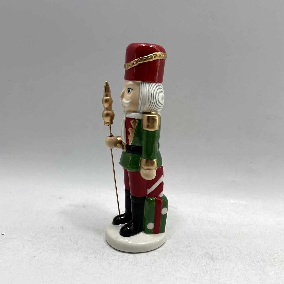 Hand painted ceramic 8 inch Christmas nutcracker soldier