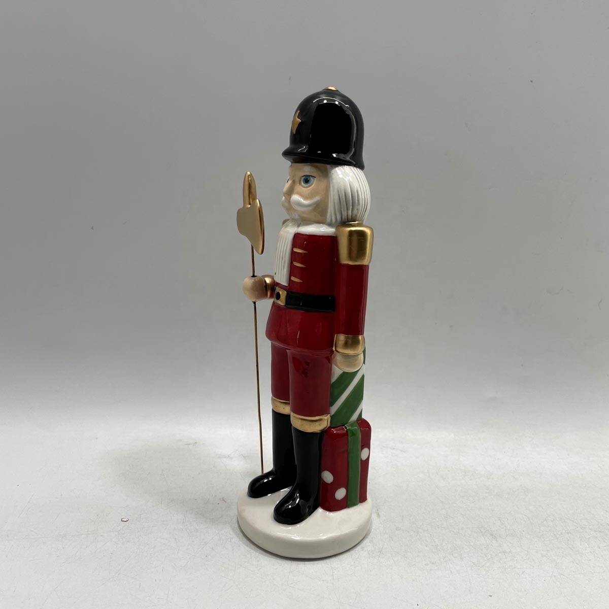 Hand-painted ceramic 8 inch Christmas nutcracker