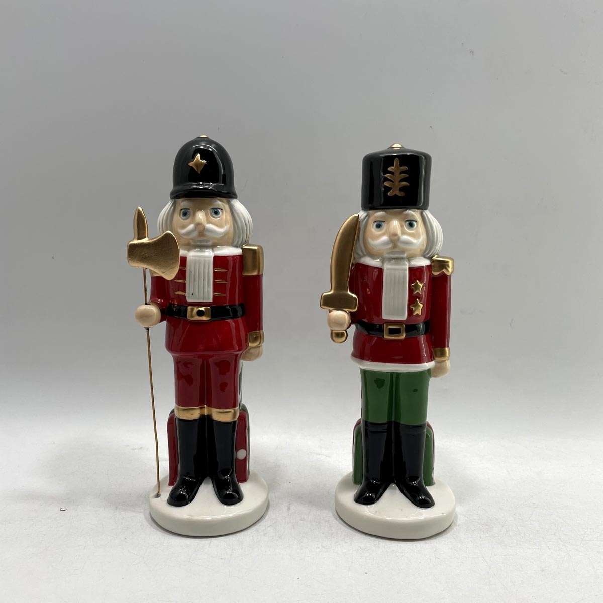 Hand painted ceramic 11 inch Christmas nutcracker