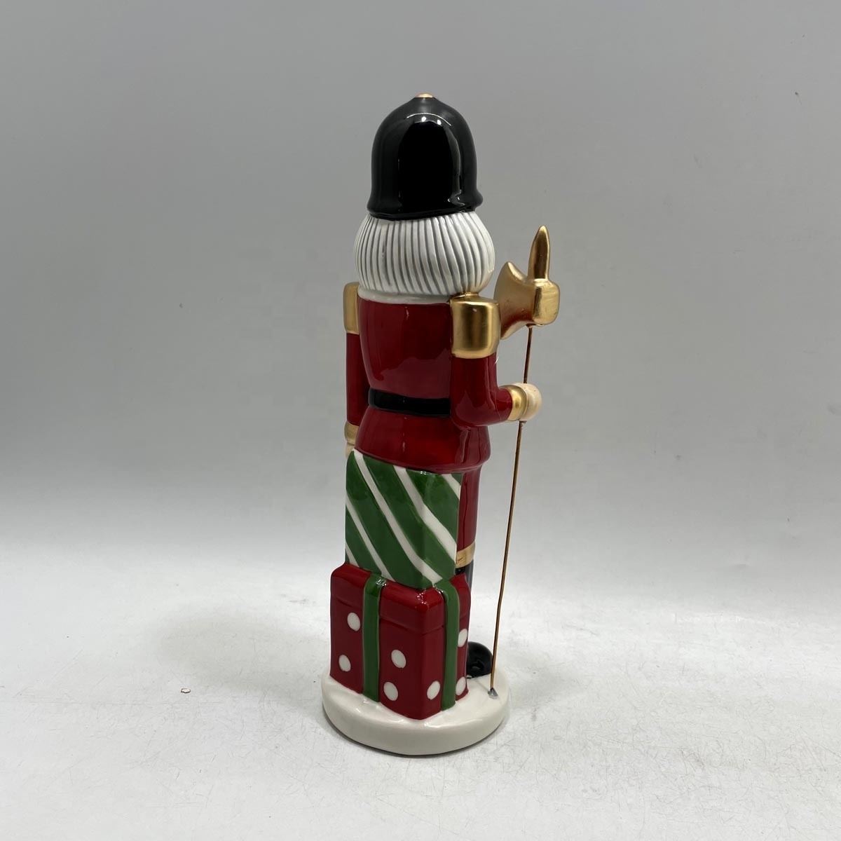 Hand-painted ceramic 8 inch Christmas nutcracker