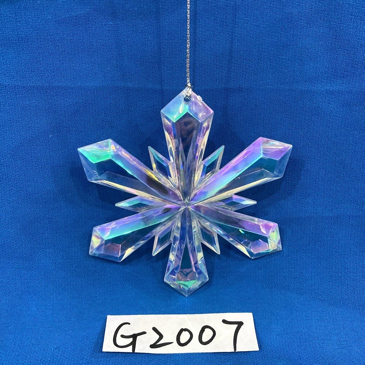 Acrylic snowflake hanging ornament for Christmas tree decoration