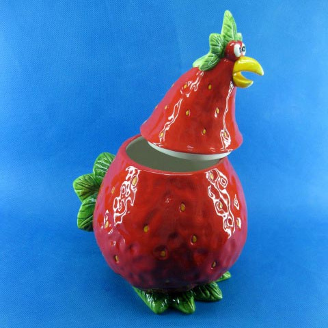 Hand painted ceramic animal shaped cookie jar