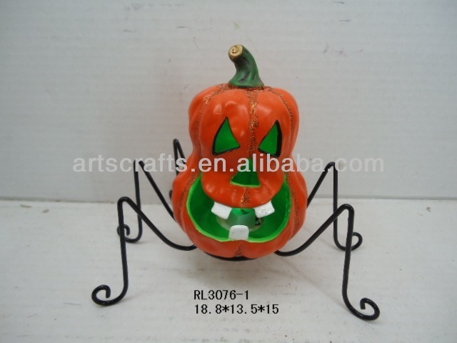 Terracotta pumpkin tealight candle holder