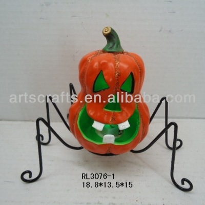 Terracotta pumpkin tealight candle holder