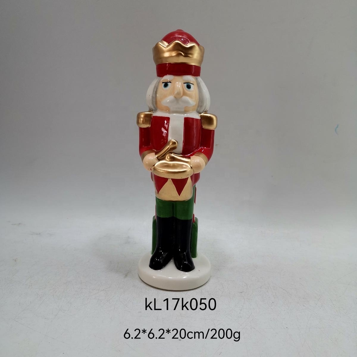 Hand painted ceramic 8 inch Christmas nutcracker soldier