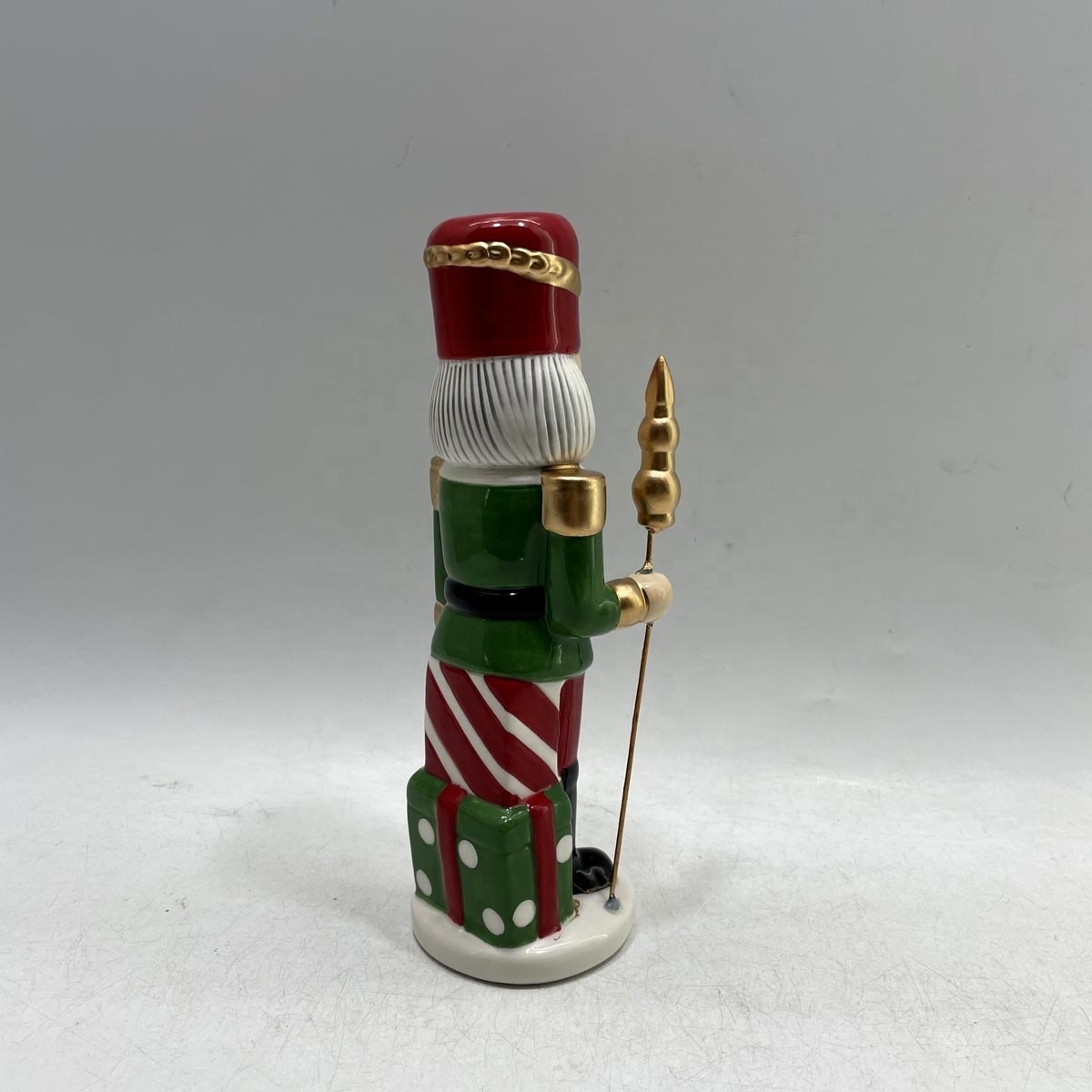 Hand painted ceramic 8 inch Christmas nutcracker soldier