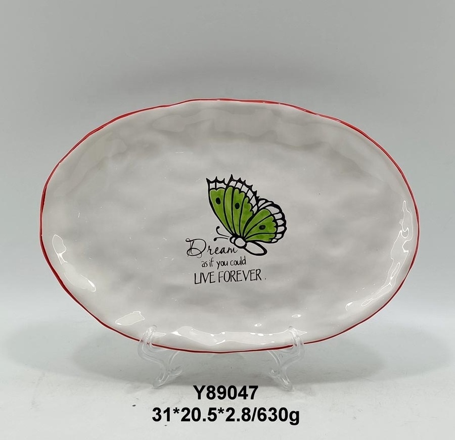 Butterfly shaped ceramic candy/cookie plate