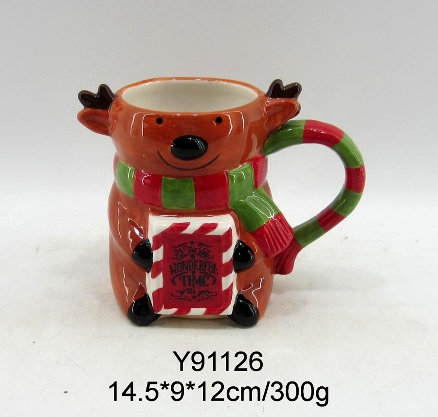 Christmas decoration ceramic santa tea cup