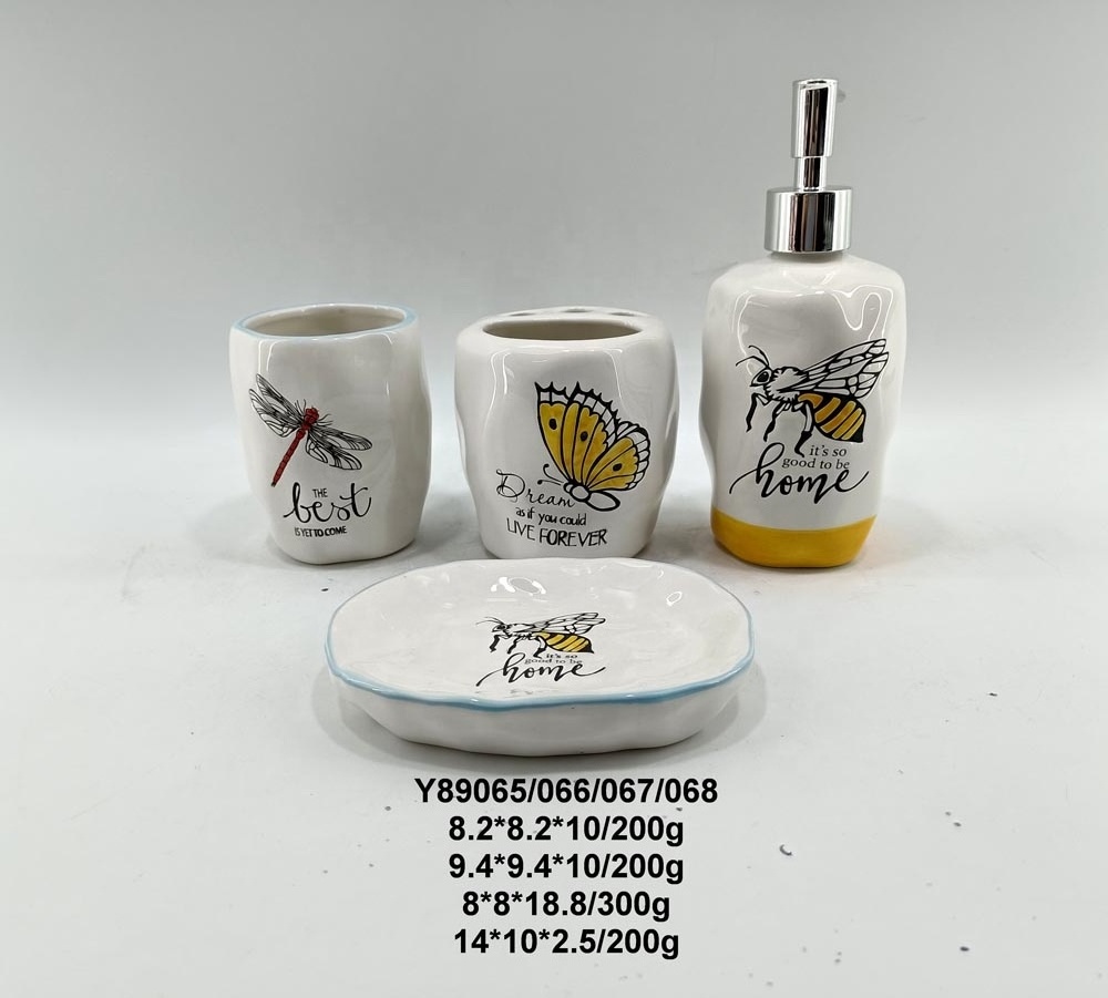 Ceramic 4pcs bathroom accessory set