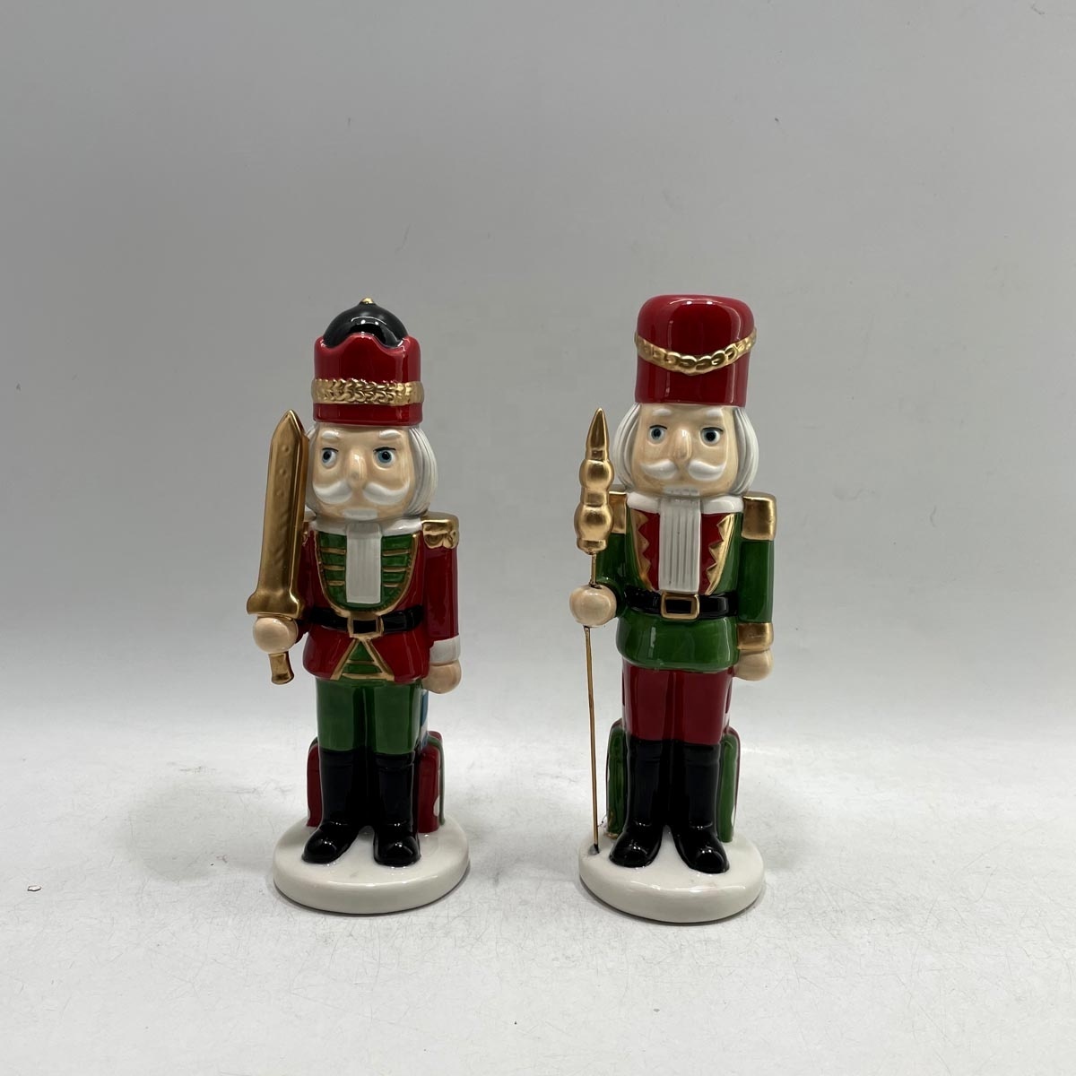 Hand painted ceramic 11 inch Christmas nutcracker