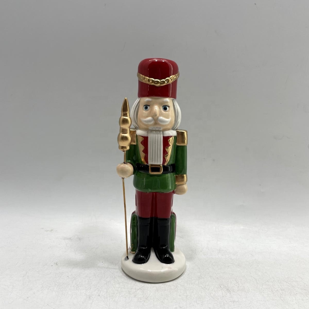 Hand painted ceramic 8 inch Christmas nutcracker soldier