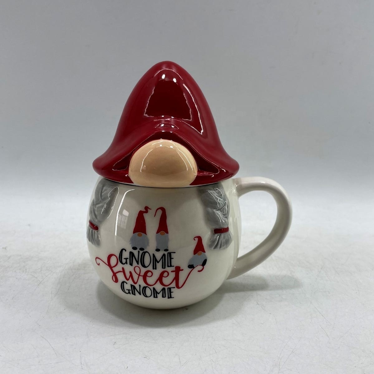 Gnome-shaped ceramic kettle for holiday decoration