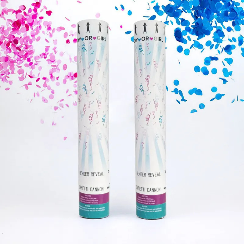 Blue Pink Paper Powder Confetti Fireworks for Gender Reveal Baby Shower Party Salute Toast