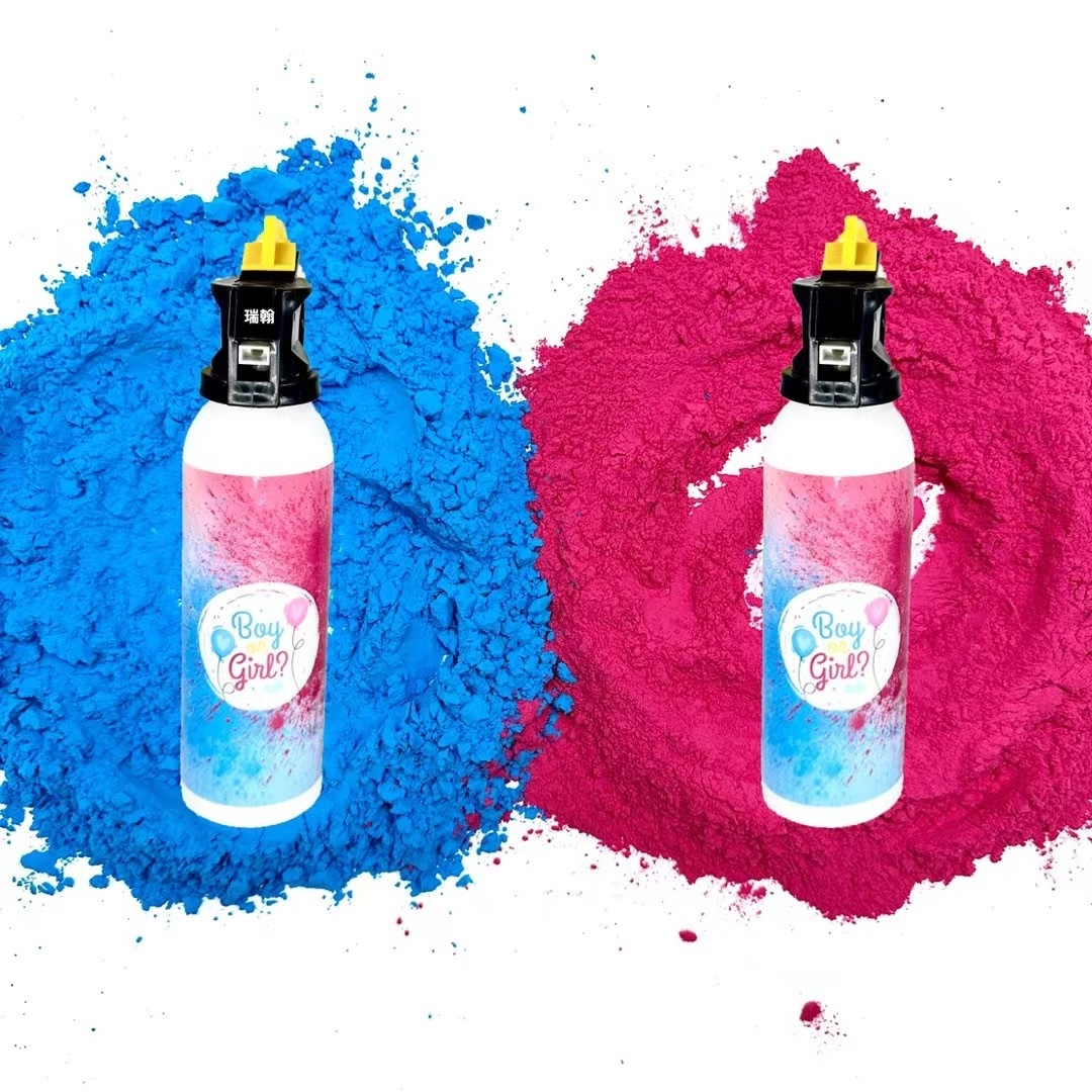 Hot selling Boys Girls Cornmeal Press spray bottle Gender Reveal Powder Powder Smoke Spray Gun Salute Fireworks  party poppers