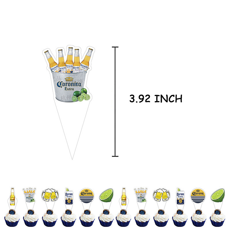 Corona Beer Theme Party Decorations Beer Mug Foil Balloons Banner Cake Topper Latex Balloon