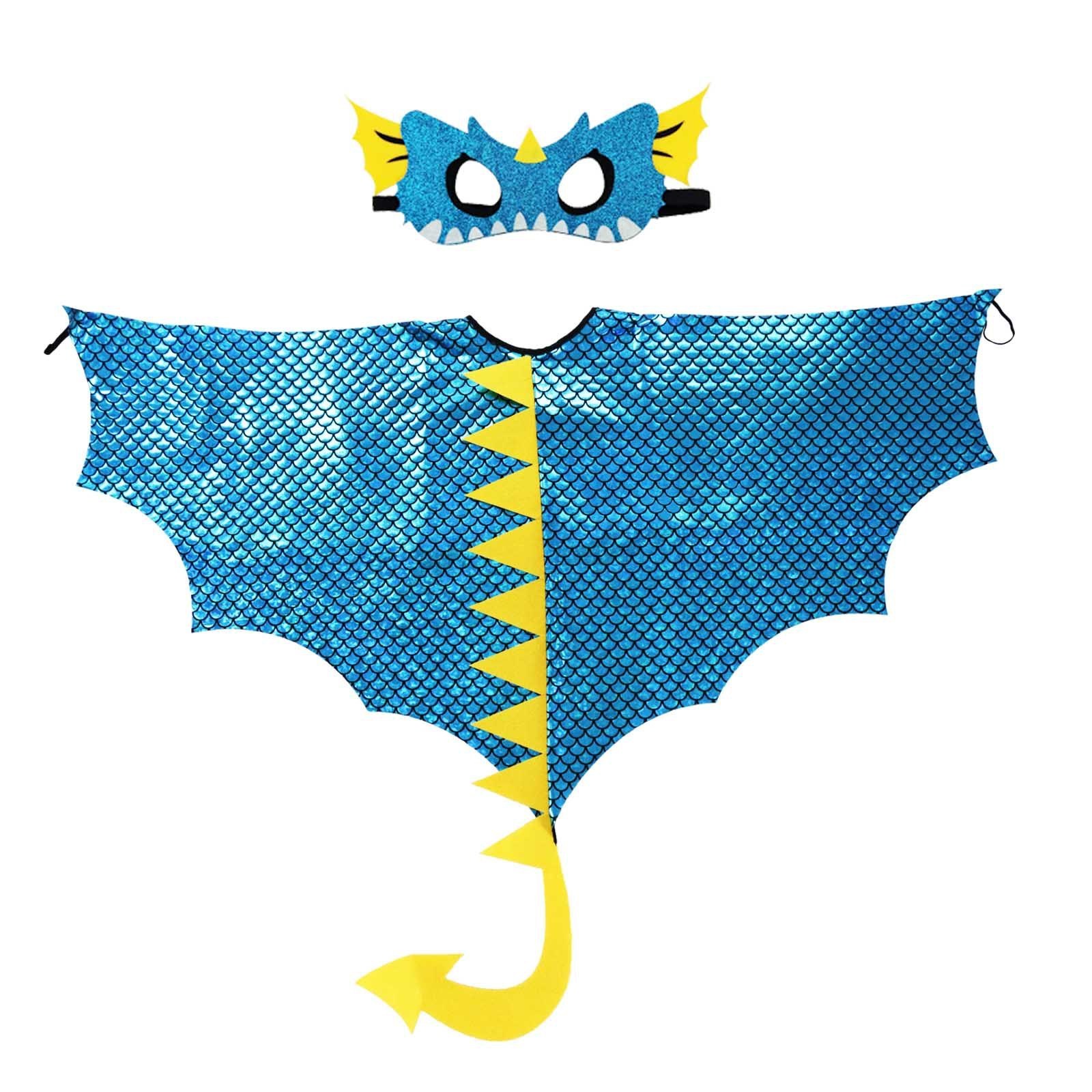 Halloween children's dinosaur capes Mask Tail Sparkly Pterosaurs performing wings Boys and girls performing toddler costumes