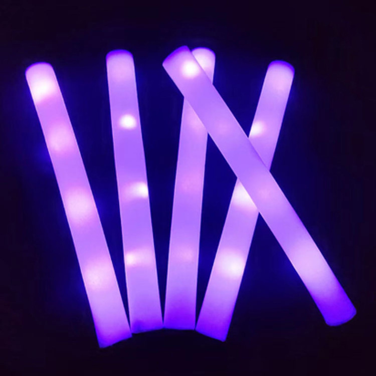 2023 White long glow in dark foam stick led light up baton led foam sticks party for music wedding birthday party