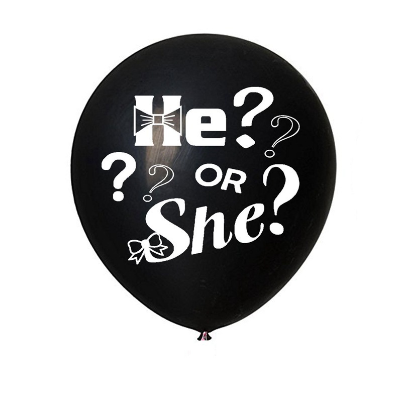 Gender reveal party decoration boy or girl 36inch black Baby Shower latex free balloon