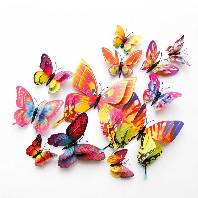 Butterfly Wall Stickers 3D Magnetic Removable Butterfly Wall Decals Fridge Magnet Murals Decoration for Kids Bedroom