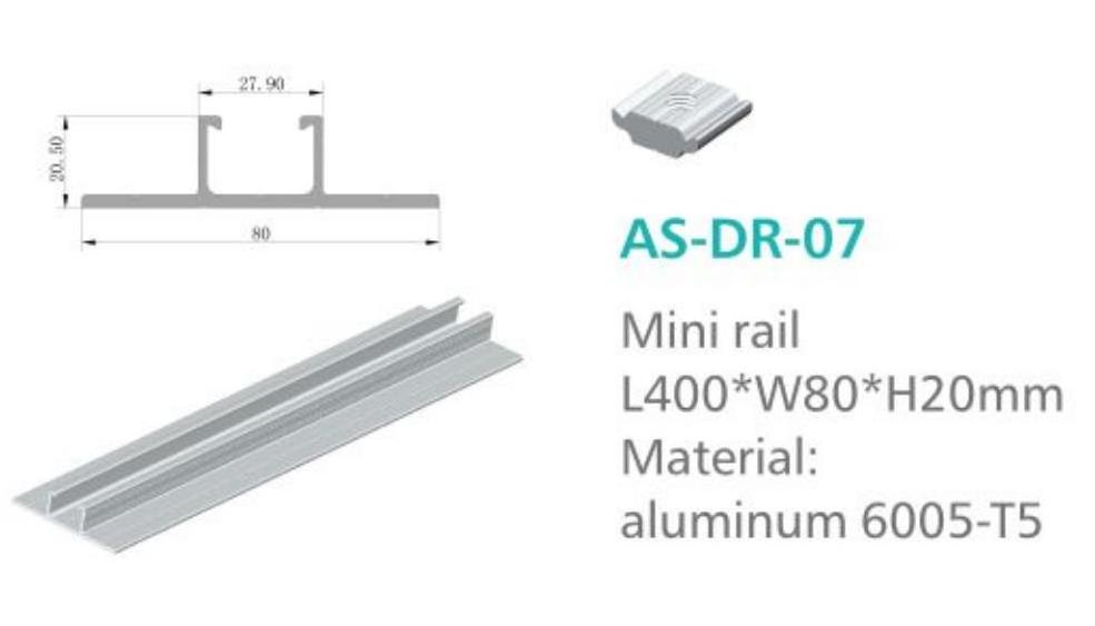 PV Panel Short Railless Roof Mounting System Solar Mini Rail