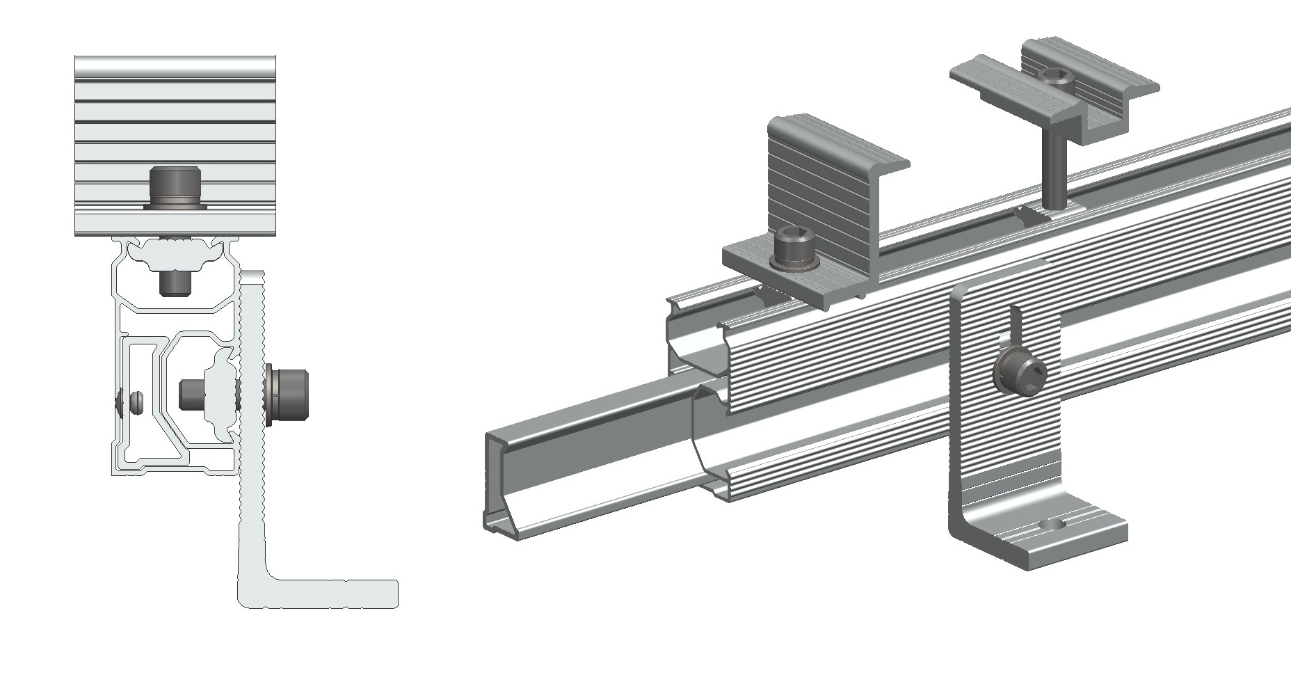 CE certificate pv panel aluminum profile structures racking solar mounting rail