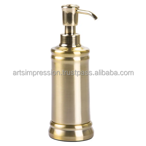 Set of 1 Soap Dispenser Brass matte design Newest Quality Customized Shape Metal Soap Dispenser For Bathroom and Kitchen use