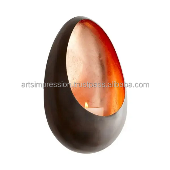 Egg Shape Style Iron Metal Candle Votive Holder Oval Shape Metal Votive Holder At Attractive Price Factory Handmade