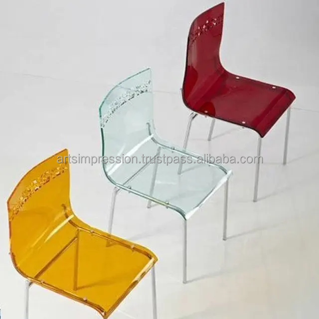 Standard Plastic design chair With Metal stainless Steel legs Multi Design Chair Classical For Living Rooms office room