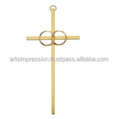 Brass Wall cross custom Design high quality home decor metal Christian church art metal hanging 2024 competitive prices handmade