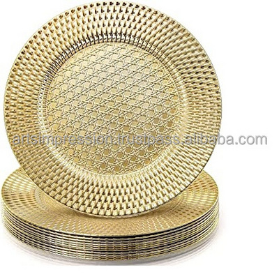 2023 New Model & Fancy Latest Design Metal & Mother Of Pearl Charger Plate/Show Plate For Restaurant And Wedding Decor