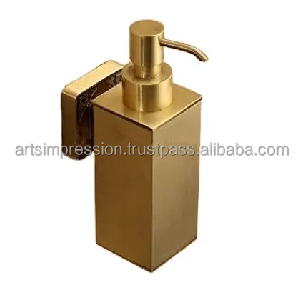 Set of 1 Soap Dispenser Brass matte design Newest Quality Customized Shape Metal Soap Dispenser For Bathroom and Kitchen use